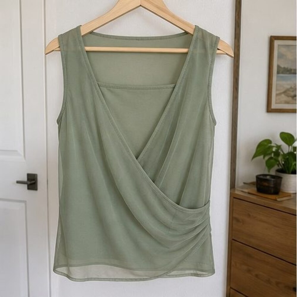 Sage Pleated Blouse